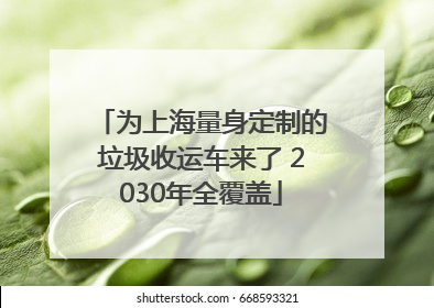 为上海量身定制的垃圾收运车来了 2030年全覆盖